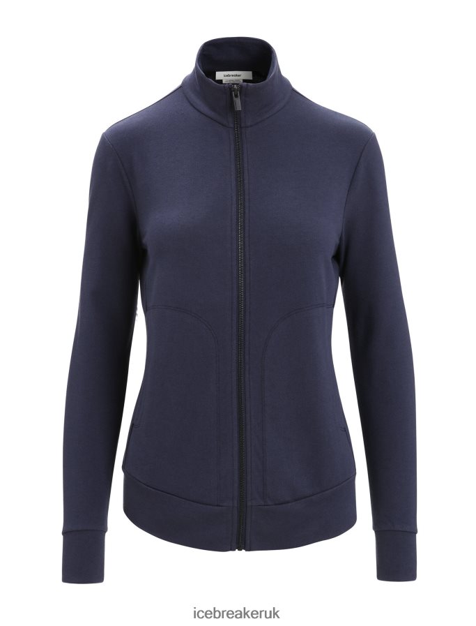 Icebreaker Women Merino Central Classic Long Sleeve Zip Sweatshirt Z04NXR710 Clothing Midnight Navy - Image 7