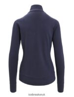 Icebreaker Women Merino Central Classic Long Sleeve Zip Sweatshirt Z04NXR710 Clothing Midnight Navy - Image 8