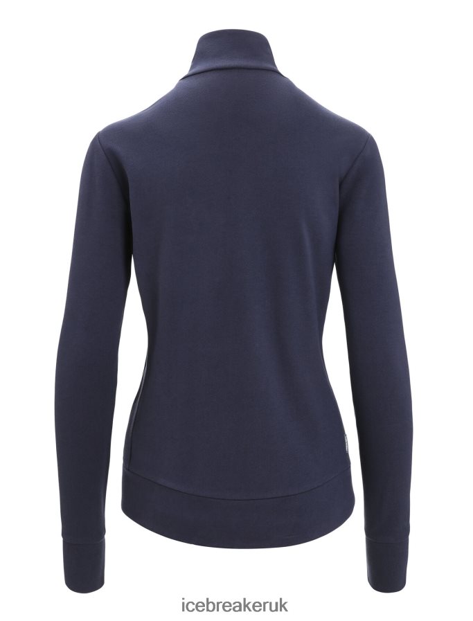 Icebreaker Women Merino Central Classic Long Sleeve Zip Sweatshirt Z04NXR710 Clothing Midnight Navy - Image 8