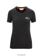Icebreaker Women Merino Central Classic Short Sleeve T-Shirt Caravan Life Z04NXR662 Clothing Black - Image 6