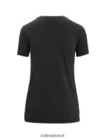 Icebreaker Women Merino Central Classic Short Sleeve T-Shirt Caravan Life Z04NXR662 Clothing Black - Image 7