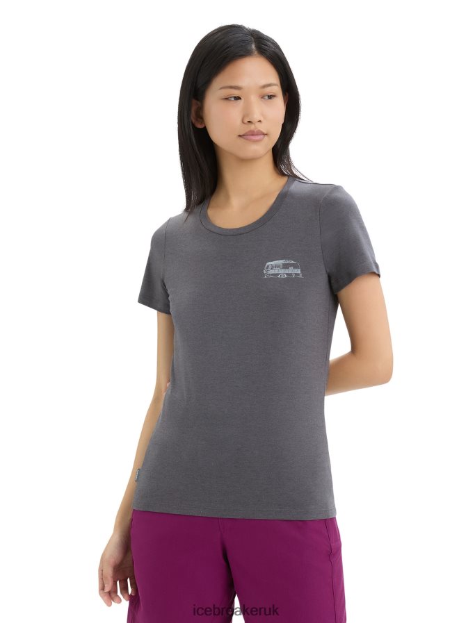 Icebreaker Women Merino Central Classic Short Sleeve T-Shirt Caravan Life Z04NXR663 Clothing Monsoon - Image 1