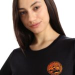 Icebreaker Women Merino Central Classic Short Sleeve T-Shirt Move to Natural Mountain Z04NXR831 Clothing Black