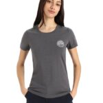 Icebreaker Women Merino Central Classic Short Sleeve T-Shirt Move to Natural Mountain Z04NXR832 Clothing Monsoon