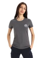 Icebreaker Women Merino Central Classic Short Sleeve T-Shirt Move to Natural Mountain Z04NXR832 Clothing Monsoon