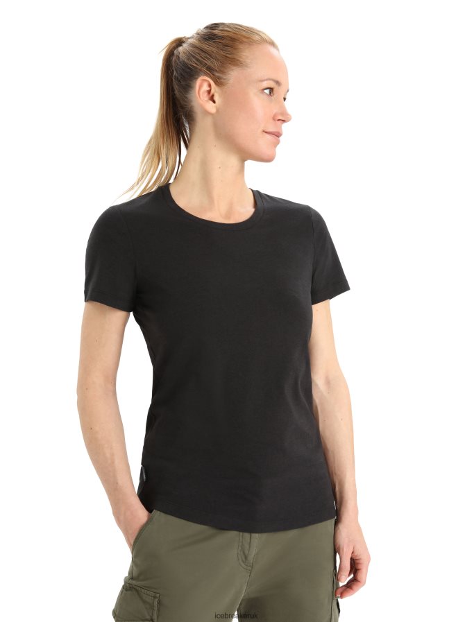 icebreaker_women_merino_central_classic_short_sleeve_t_shirt_z04nxr651_clothing_black.jpg Icebreaker Women Merino Central Classic Short Sleeve T-Shirt Z04NXR651 Clothing Black - Image 1