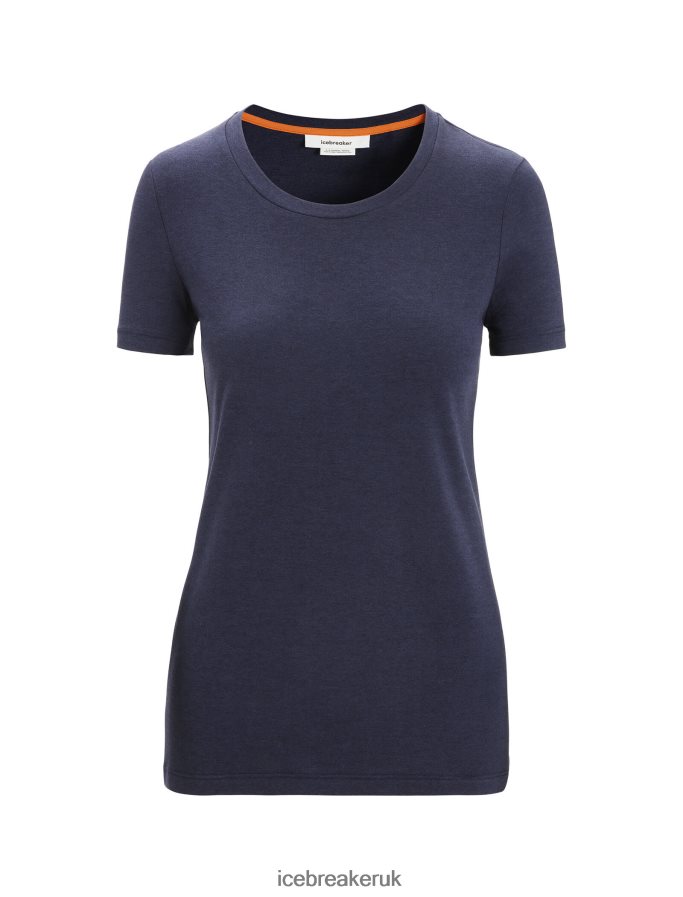 Icebreaker Women Merino Central Classic Short Sleeve T-Shirt Z04NXR653 Clothing Midnight Navy - Image 5