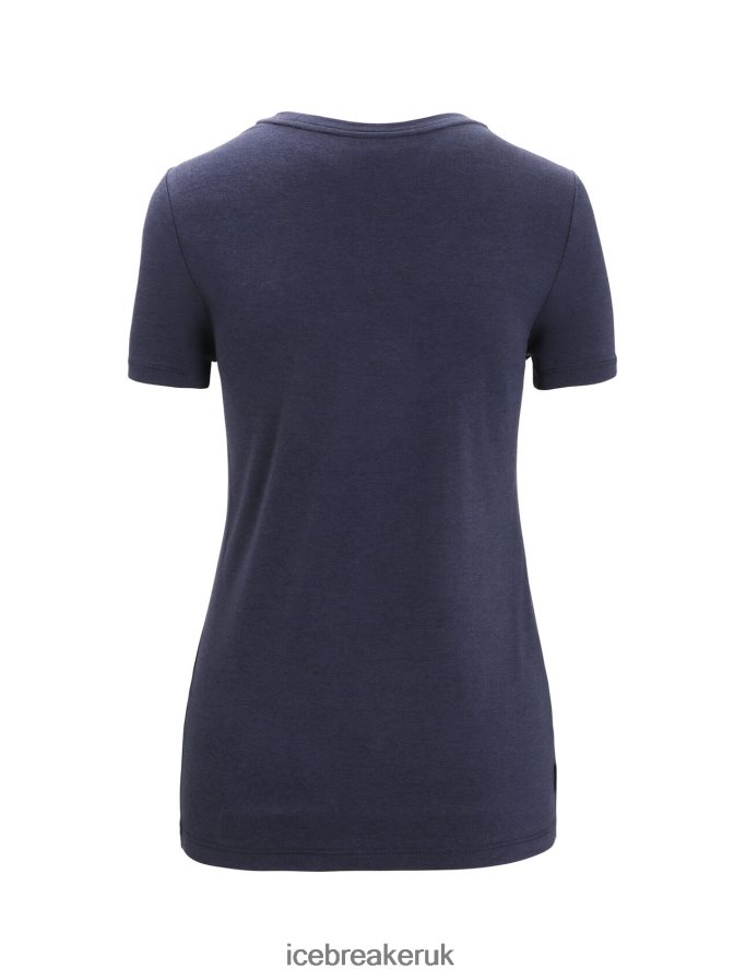 Icebreaker Women Merino Central Classic Short Sleeve T-Shirt Z04NXR653 Clothing Midnight Navy - Image 6