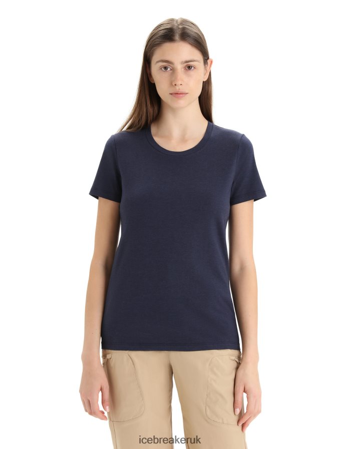 Icebreaker Women Merino Central Classic Short Sleeve T-Shirt Z04NXR653 Clothing Midnight Navy - Image 1