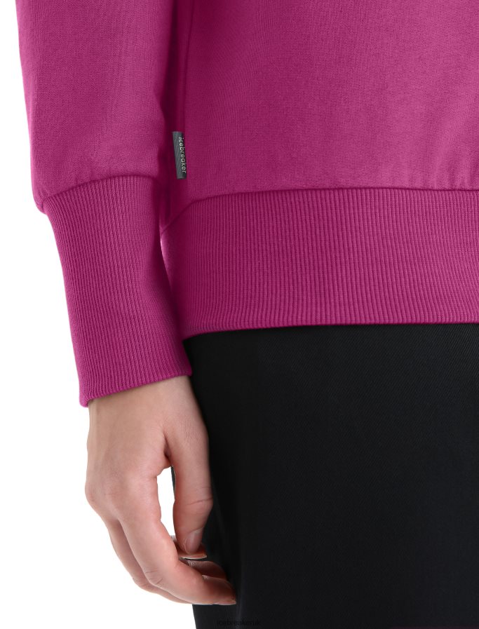 Icebreaker Women Merino Central II Long Sleeve Sweatshirt Z04NXR705 Clothing Go Berry - Image 5