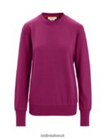 Icebreaker Women Merino Central II Long Sleeve Sweatshirt Z04NXR705 Clothing Go Berry - Image 6