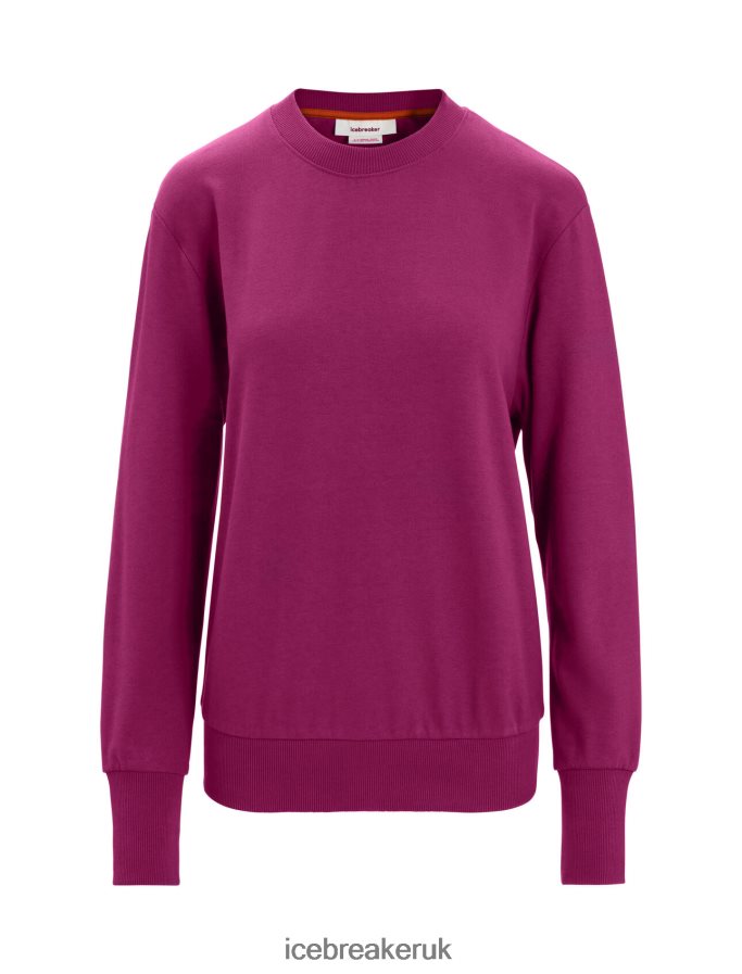 Icebreaker Women Merino Central II Long Sleeve Sweatshirt Z04NXR705 Clothing Go Berry - Image 6