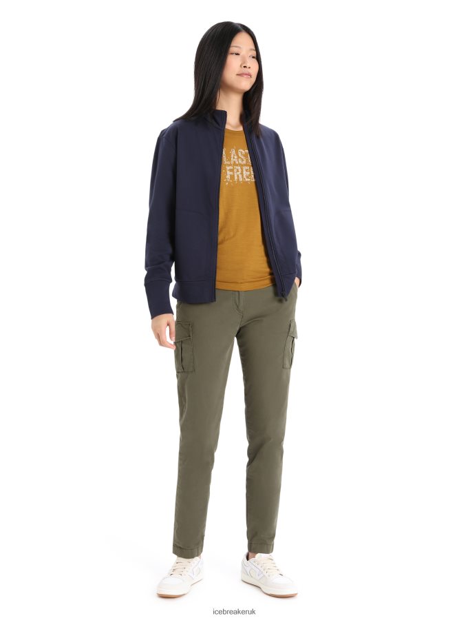Icebreaker Women Merino Central II Long Sleeve Zip Z04NXR881 Clothing Midnight Navy - Image 3