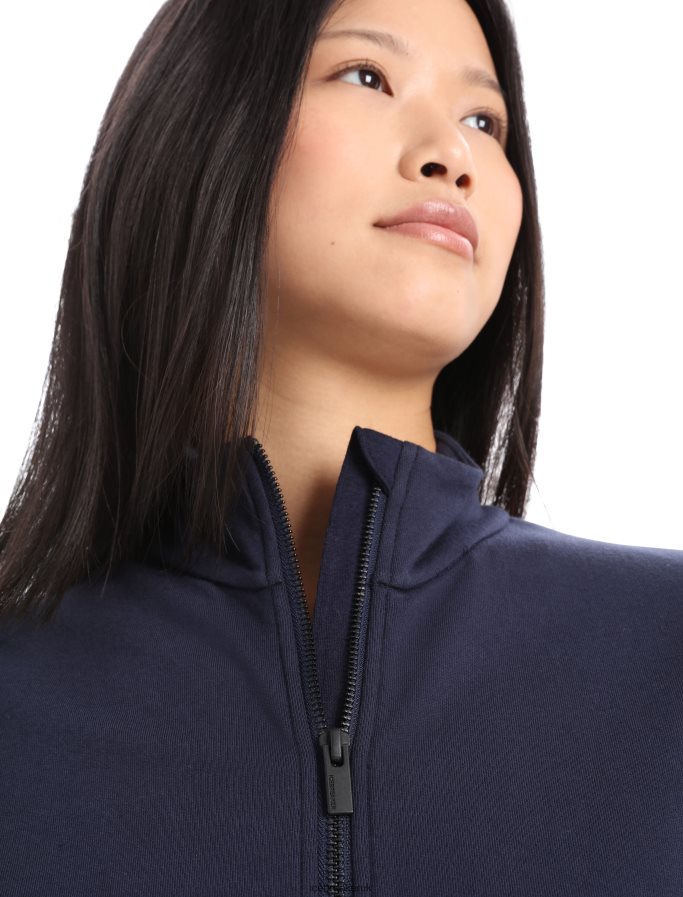 Icebreaker Women Merino Central II Long Sleeve Zip Z04NXR881 Clothing Midnight Navy - Image 4