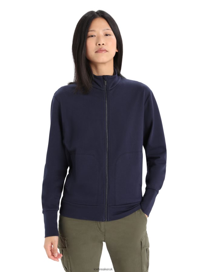 icebreaker_women_merino_central_ii_long_sleeve_zip_z04nxr881_clothing_midnight_navy.jpg Icebreaker Women Merino Central II Long Sleeve Zip Z04NXR881 Clothing Midnight Navy - Image 1
