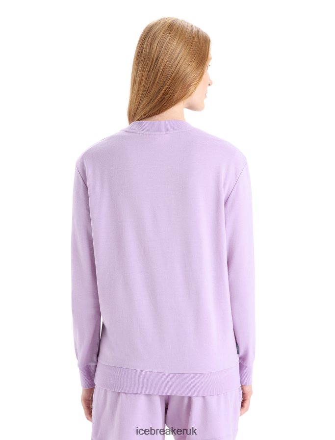 Icebreaker Women Merino Crush Long Sleeve Sweatshirt Z04NXR708 Clothing Purple Gaze - Image 2