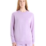 Icebreaker Women Merino Crush Long Sleeve Sweatshirt Z04NXR708 Clothing Purple Gaze