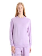 Icebreaker Women Merino Crush Long Sleeve Sweatshirt Z04NXR708 Clothing Purple Gaze
