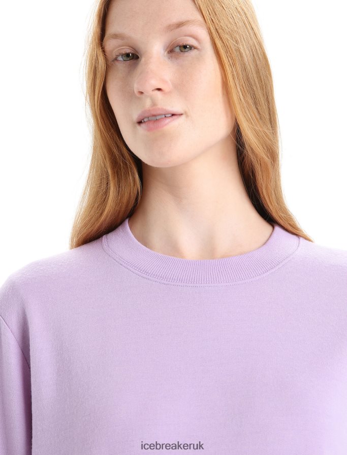 Icebreaker Women Merino Crush Long Sleeve Sweatshirt Z04NXR708 Clothing Purple Gaze - Image 4