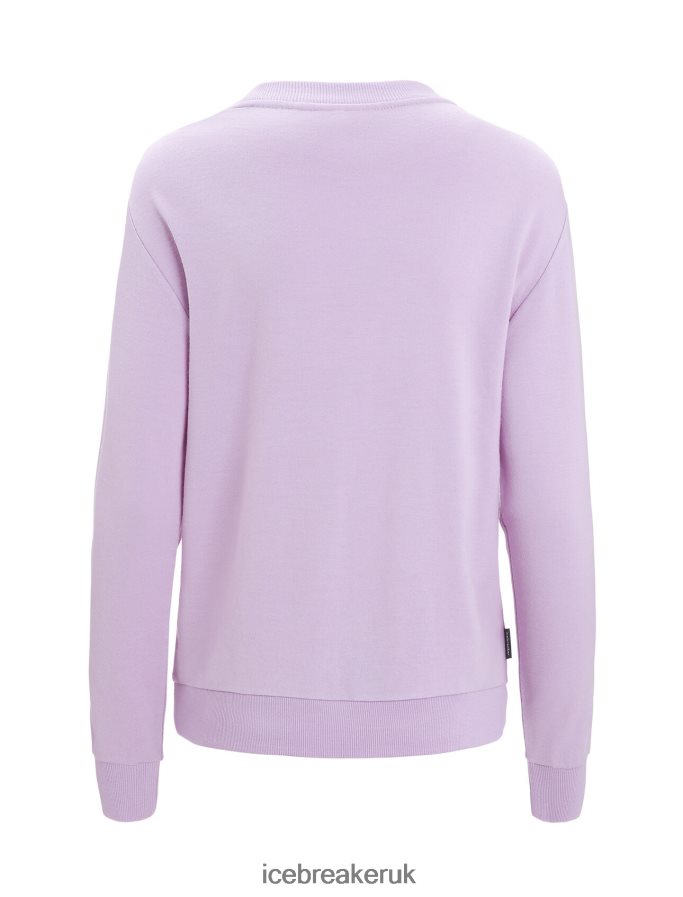 Icebreaker Women Merino Crush Long Sleeve Sweatshirt Z04NXR708 Clothing Purple Gaze - Image 7