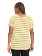 Icebreaker Women Merino Drayden Reversible Short Sleeve Top Stripe Z04NXR847 Clothing Ecru Heather/Silent Gold - Image 2