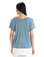 Icebreaker Women Merino Drayden Reversible Short Sleeve Top Z04NXR675 Clothing Astral Blue - Image 2