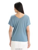 Icebreaker Women Merino Drayden Reversible Short Sleeve Top Z04NXR675 Clothing Astral Blue - Image 7