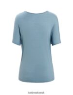 Icebreaker Women Merino Drayden Reversible Short Sleeve Top Z04NXR675 Clothing Astral Blue - Image 9