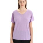 Icebreaker Women Merino Drayden Reversible Short Sleeve Top Z04NXR676 Clothing Purple Gaze