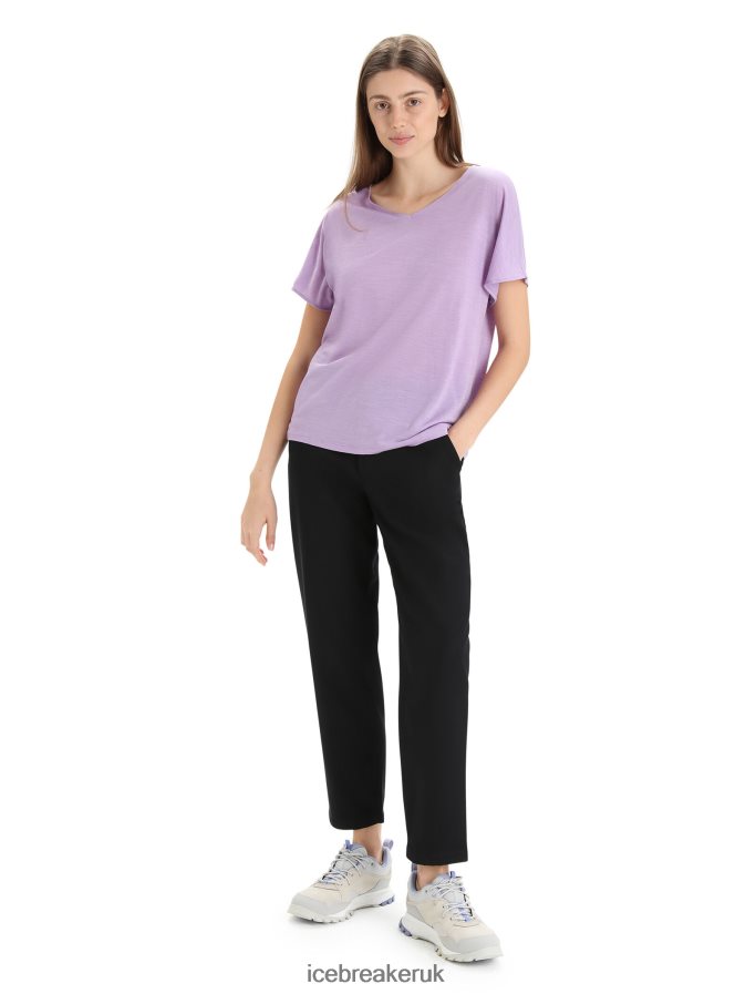 Icebreaker Women Merino Drayden Reversible Short Sleeve Top Z04NXR676 Clothing Purple Gaze - Image 3