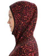 Icebreaker Women Merino Elemental Long Sleeve Zip Hood Lichen Jacket Z04NXR889 Clothing Black/Cherry - Image 4