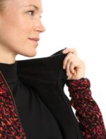 Icebreaker Women Merino Elemental Long Sleeve Zip Hood Lichen Jacket Z04NXR889 Clothing Black/Cherry - Image 7