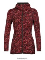 Icebreaker Women Merino Elemental Long Sleeve Zip Hood Lichen Jacket Z04NXR889 Clothing Black/Cherry - Image 8
