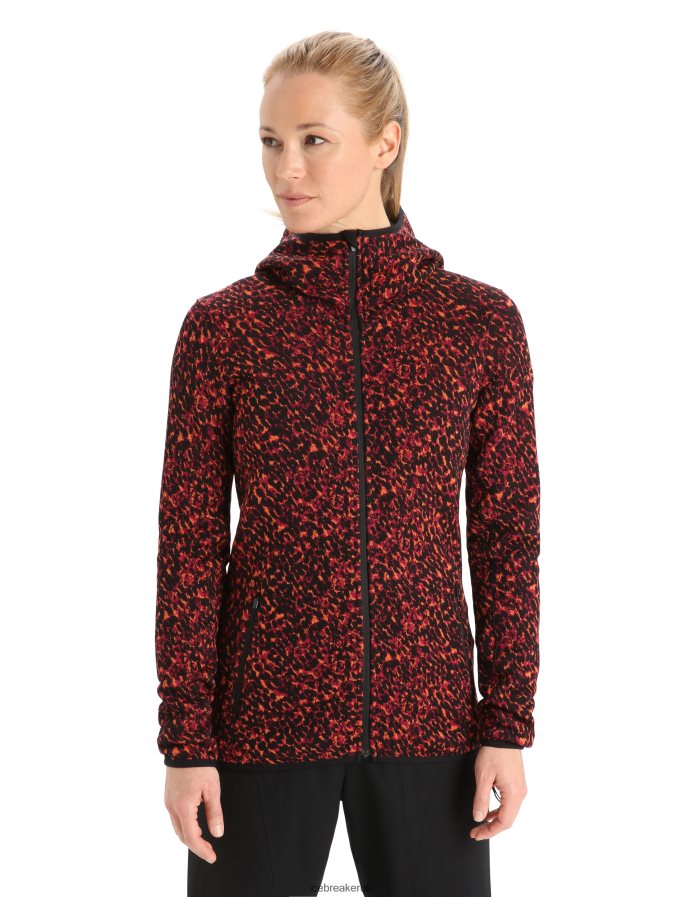 icebreaker_women_merino_elemental_long_sleeve_zip_hood_lichen_jacket_z04nxr889_clothing_black_cherry.jpg Icebreaker Women Merino Elemental Long Sleeve Zip Hood Lichen Jacket Z04NXR889 Clothing Black/Cherry - Image 1