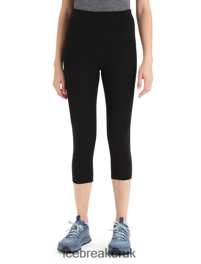 icebreaker_women_merino_fastray_high_rise_3_4_tights_z04nxr737_clothing_black.jpg Icebreaker Women Merino Fastray High Rise 3/4 Tights Z04NXR737 Clothing Black - Image 1