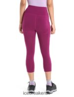 Icebreaker Women Merino Fastray High Rise 3/4 Tights Z04NXR738 Clothing Go Berry - Image 2