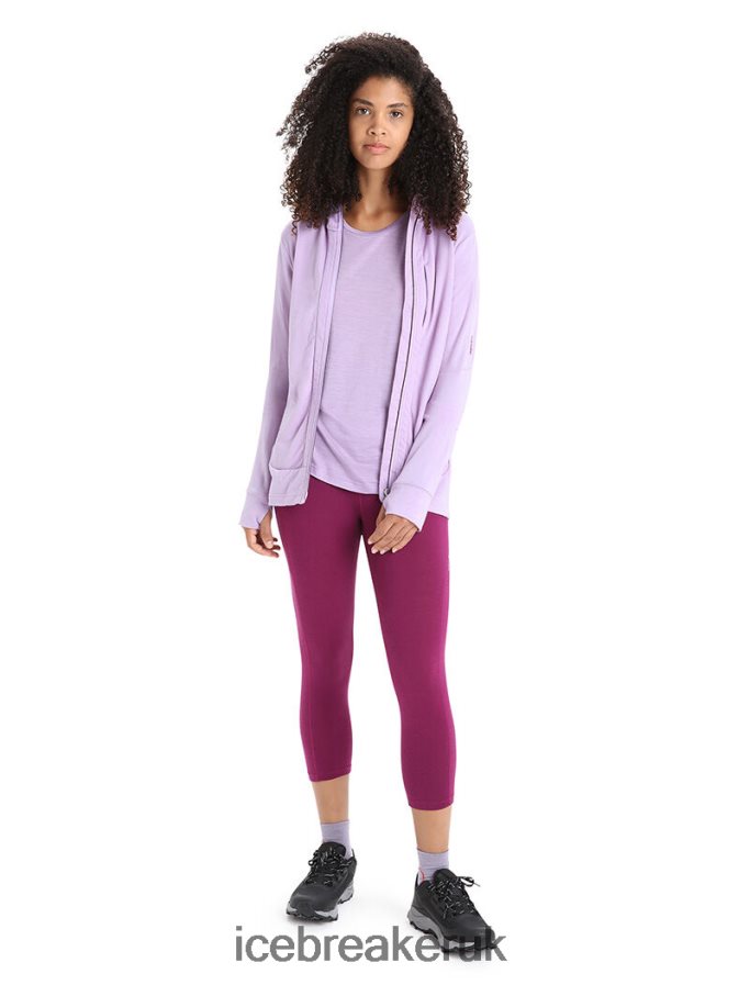 Icebreaker Women Merino Fastray High Rise 3/4 Tights Z04NXR738 Clothing Go Berry - Image 3