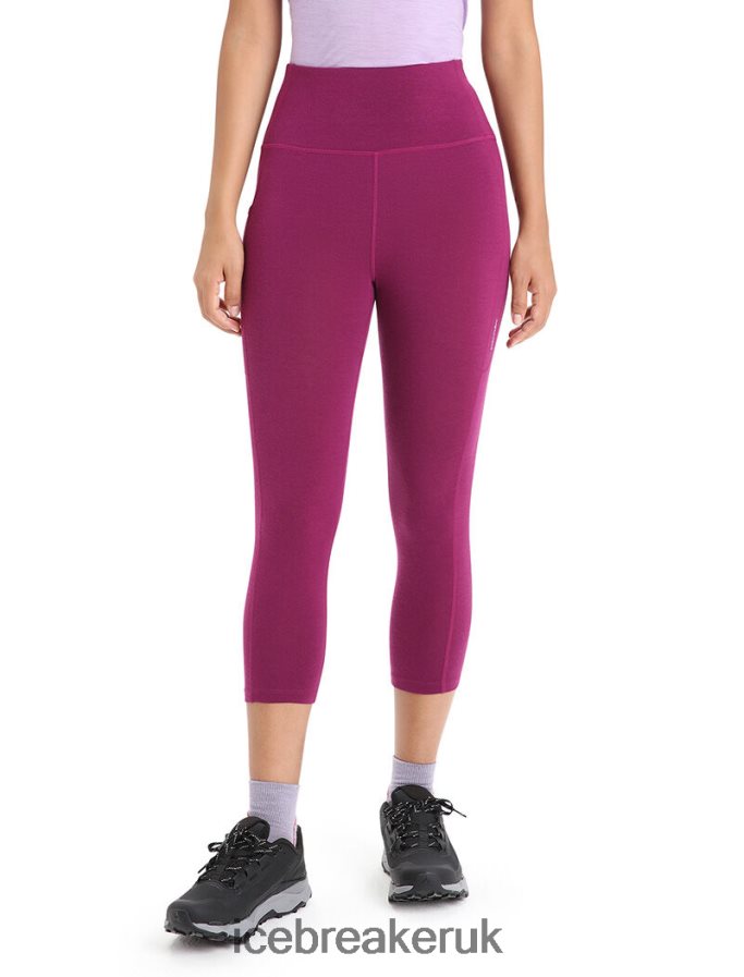 icebreaker_women_merino_fastray_high_rise_3_4_tights_z04nxr738_clothing_go_berry.jpg Icebreaker Women Merino Fastray High Rise 3/4 Tights Z04NXR738 Clothing Go Berry - Image 1