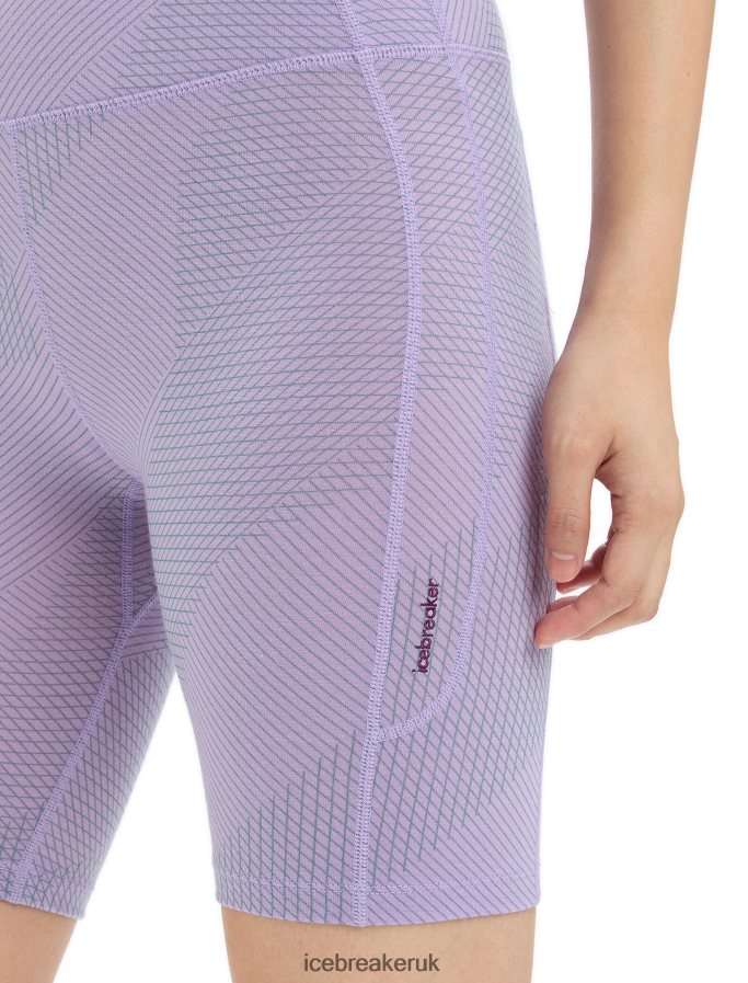 Icebreaker Women Merino Fastray High Rise Shorts Gridlines Z04NXR745 Clothing Purple Gaze/Fresh - Image 4