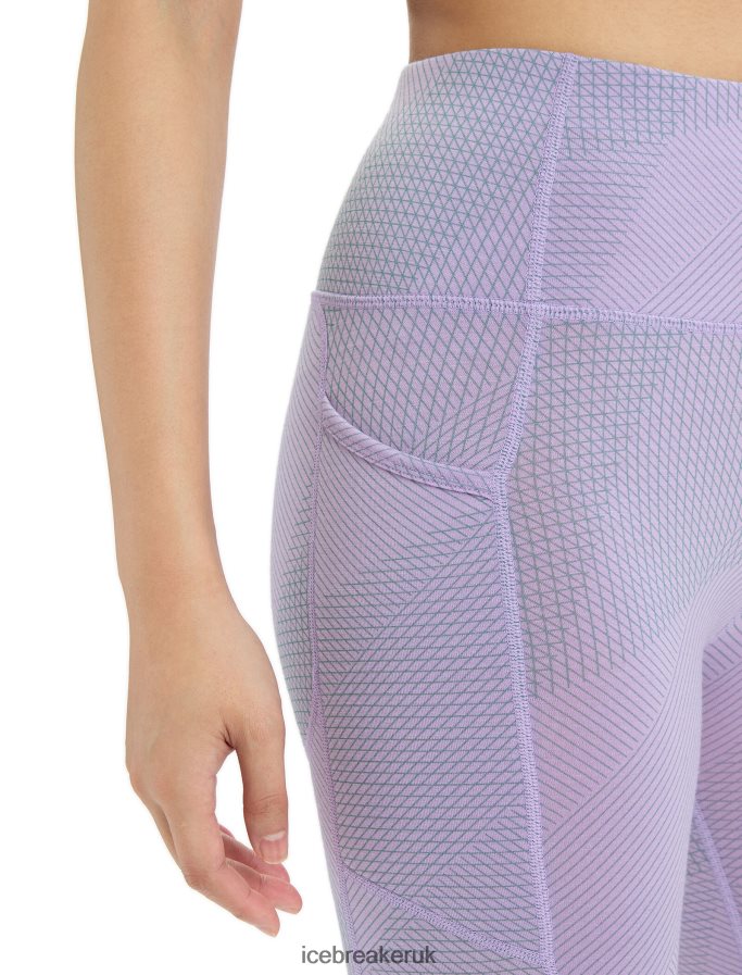 Icebreaker Women Merino Fastray High Rise Shorts Gridlines Z04NXR745 Clothing Purple Gaze/Fresh - Image 5