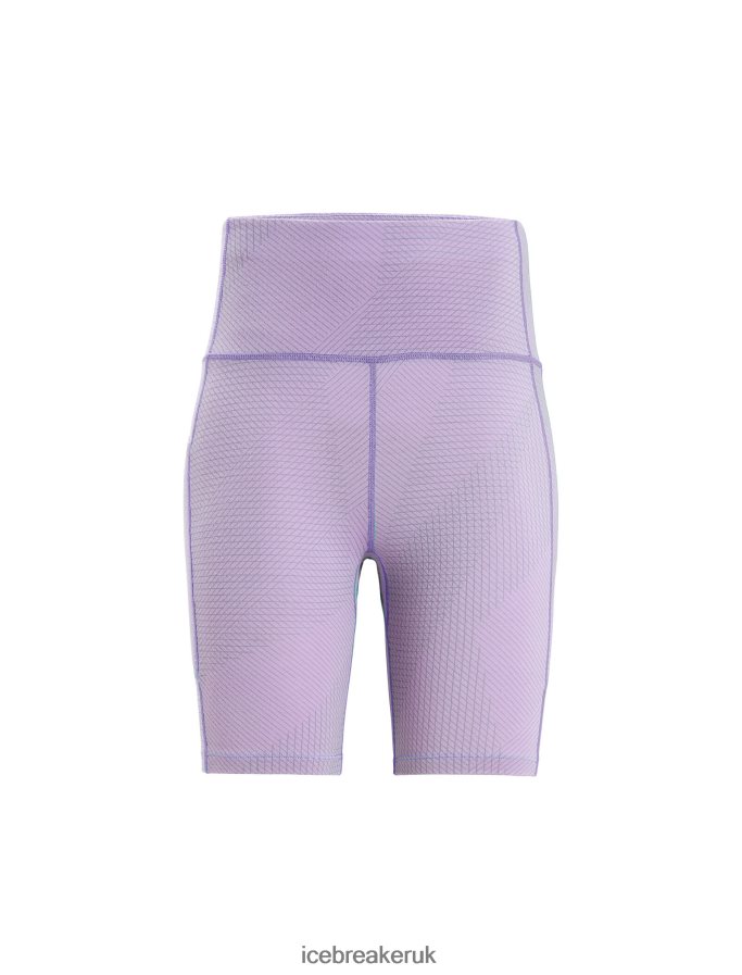 Icebreaker Women Merino Fastray High Rise Shorts Gridlines Z04NXR745 Clothing Purple Gaze/Fresh - Image 6