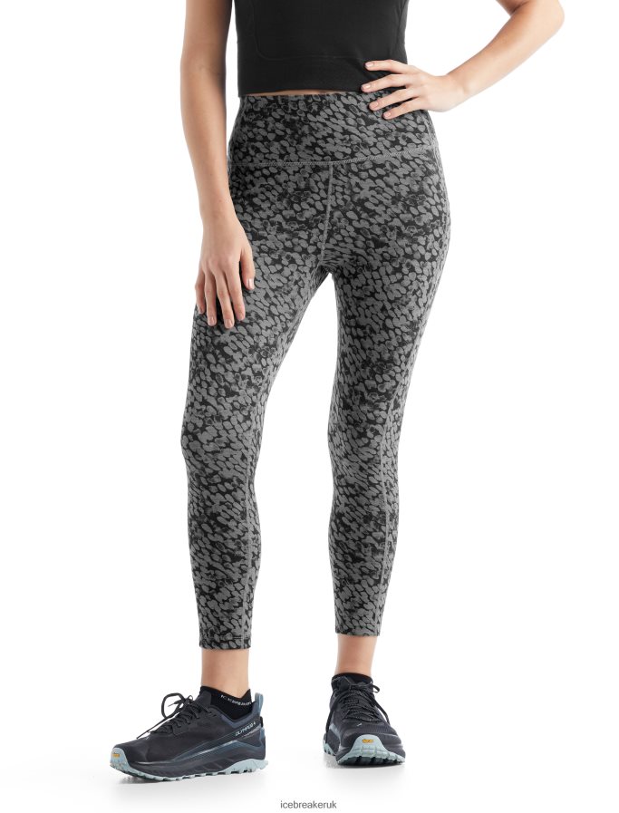 Icebreaker Women Merino Fastray High Rise Tights Forest Shadows Z04NXR813 Clothing Metro Heather - Image 4