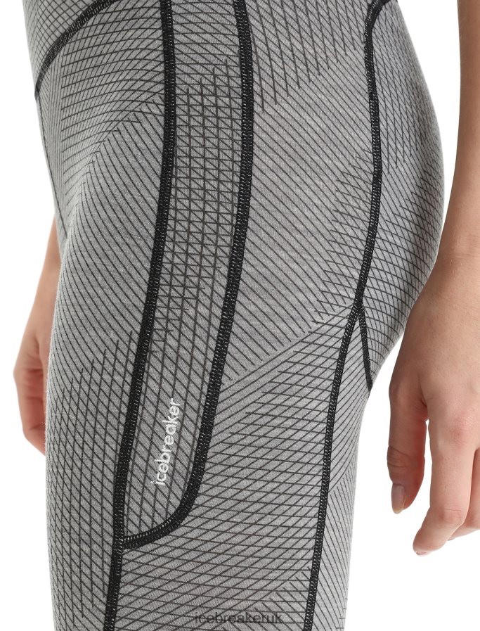 Icebreaker Women Merino Fastray High Rise Tights Gridlines Z04NXR749 Clothing Metro Heather/Black - Image 4
