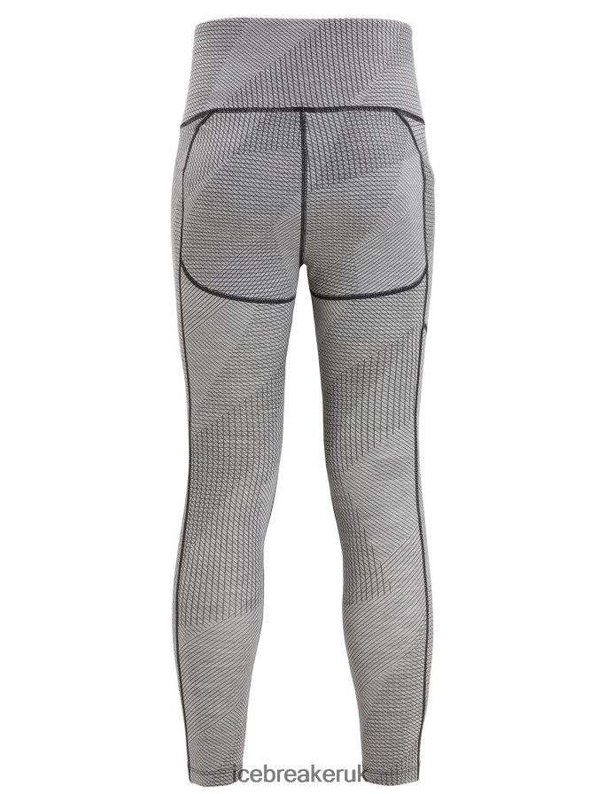 Icebreaker Women Merino Fastray High Rise Tights Gridlines Z04NXR749 Clothing Metro Heather/Black - Image 8
