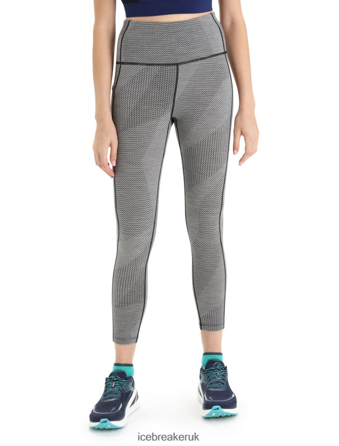 icebreaker_women_merino_fastray_high_rise_tights_gridlines_z04nxr749_clothing_metro_heather_black.jpg Icebreaker Women Merino Fastray High Rise Tights Gridlines Z04NXR749 Clothing Metro Heather/Black - Image 1
