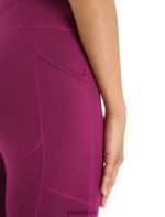 Icebreaker Women Merino Fastray High Rise Tights Z04NXR734 Clothing Go Berry - Image 4