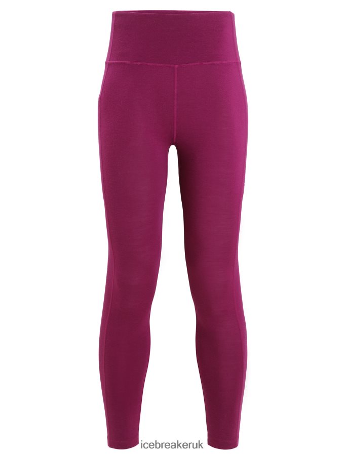 Icebreaker Women Merino Fastray High Rise Tights Z04NXR734 Clothing Go Berry - Image 6