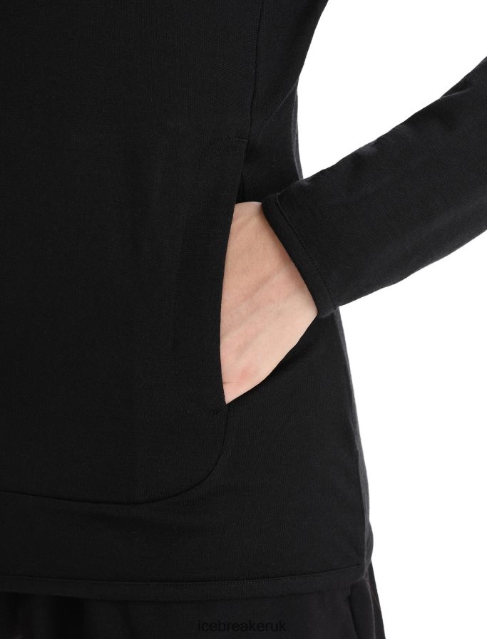 Icebreaker Women Merino Granary Long Sleeve Zip Hoodie Z04NXR716 Clothing Black - Image 8