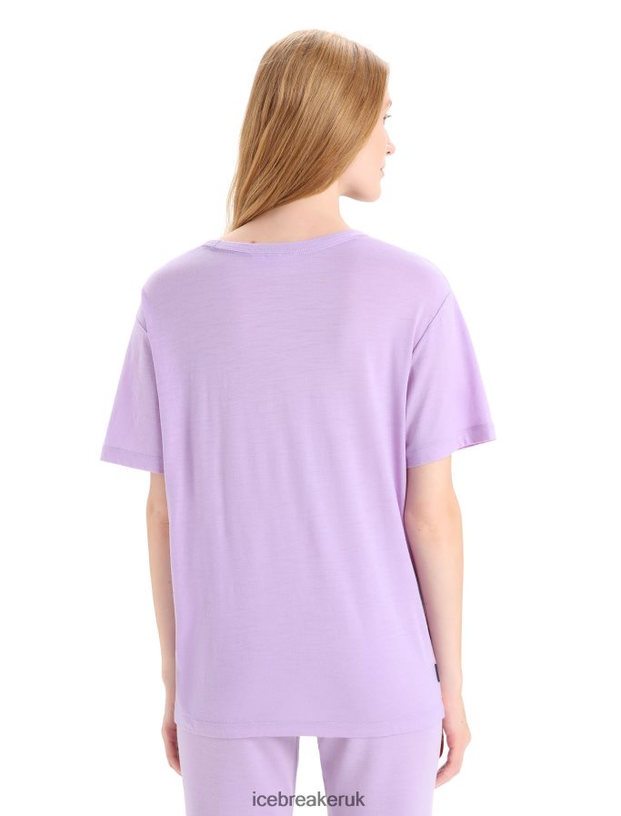 Icebreaker Women Merino Granary Short Sleeve T-Shirt Z04NXR626 Clothing Purple Gaze - Image 2