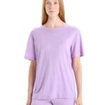 Icebreaker Women Merino Granary Short Sleeve T-Shirt Z04NXR626 Clothing Purple Gaze